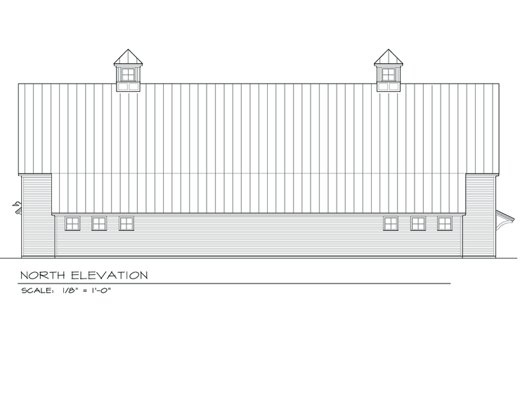 Coastal Christian School Gymniasum North Exterior Elevation by Phelps Architects.