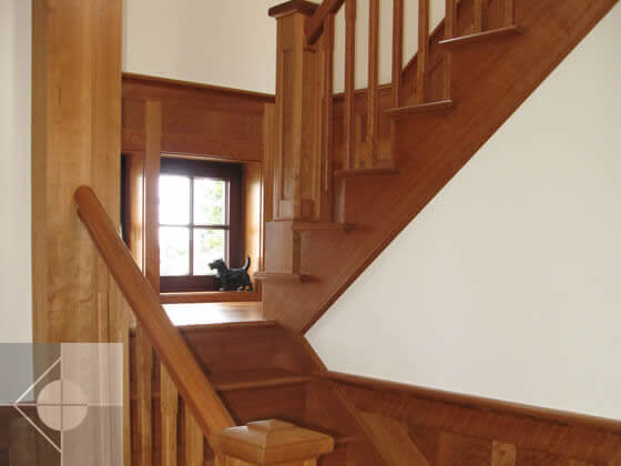 Staircase with landing.