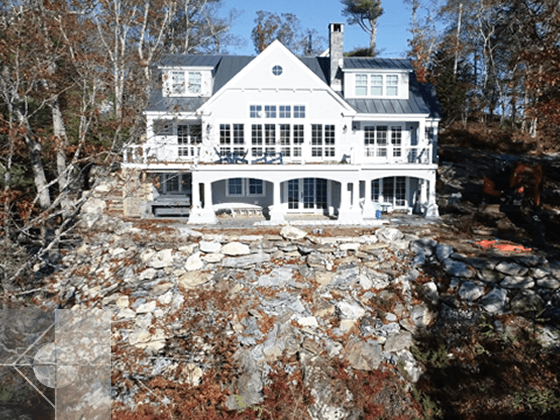 Portfolio image of a residential architectural shingle style Boothbay Harbor, Maine cottage by Phelps Architects.