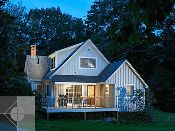 Portfolio image of a residential architectural design in Bristol, Maine by Phelps Architects.
