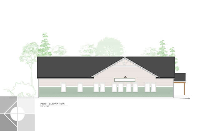 Commercial exterior color options drawing by Phelps Architects.