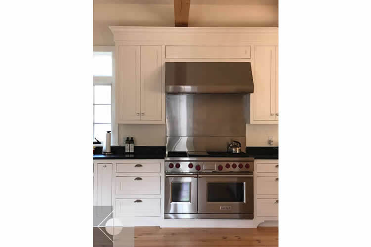 Historic kitchen renovation of a Newcastle, Maine house by Phelps Architects.