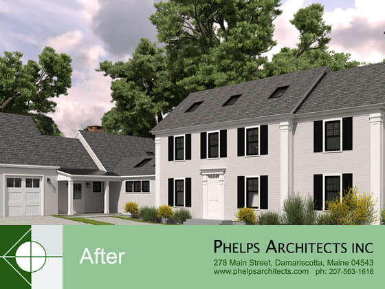 Renovated home in Brisol, Maine by Phelps Architects.