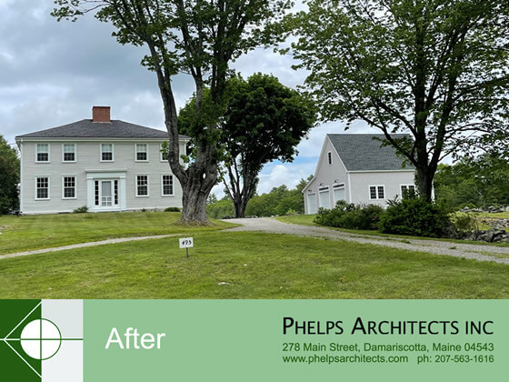 Historic 1700’s Estate receives new great room/kitchen ell and barn style master suite.