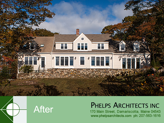 Renovated home in South Brisol, Maine by Phelps Architects.