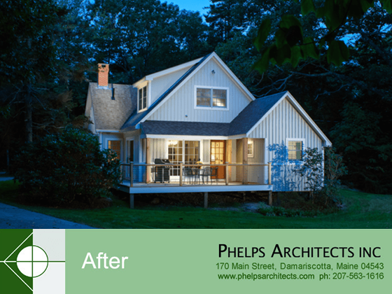 Renovated home in South Brisol, Maine by Phelps Architects.