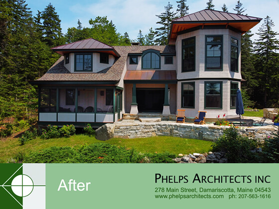 Renovated home in St. George, Maine by Phelps Architects.