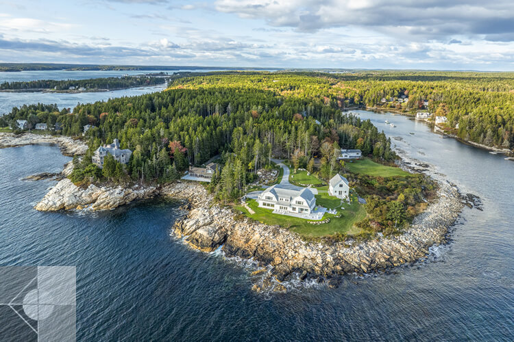 New gambrel shingle style seasonal home, Southport Island, ME by Phelps Architects