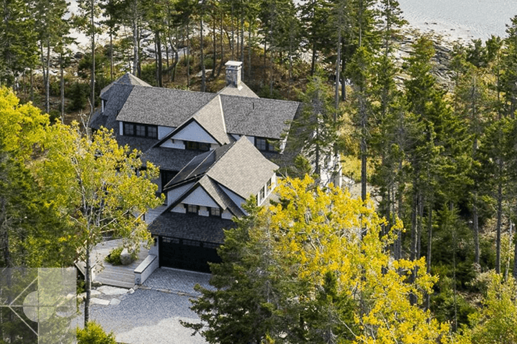 Drone image featuring this St. George home's driveway and garage.